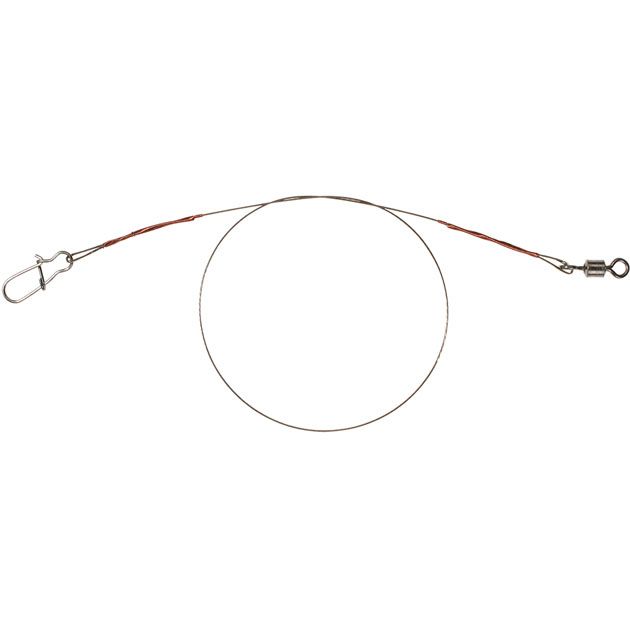 Поводок стальной Mikado X-Plode с вертлюжком и застёжкой FS 15 см., 5 кг. ( 2 шт.)