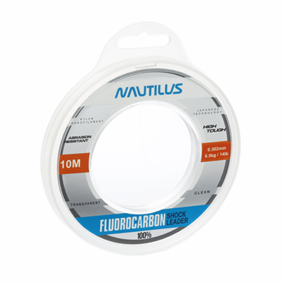 Леска Nautilus Fluorocarbon Shock leader 100% 0,302мм.,6,5кг, 10м.clean NEW