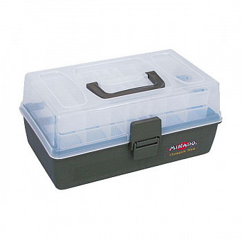Рыболовный ящик Mikado размер 30x17x17 см. цвет - зелёный, UABM-304 GREEN
